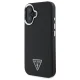 Guess Grained Triangle MagSafe dėklas skirtas iPhone 16, juodas