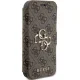Guess atverčiamasis dėklas „iPhone 15 Pro“ telefonui (4G Big Metal Logo), rudas