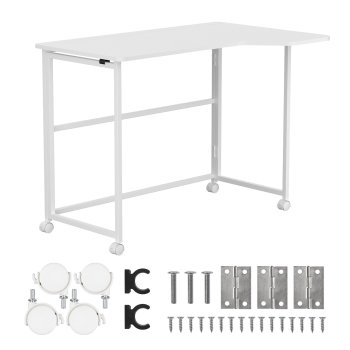 Maclean MC-1250 L/W sulankstomas L formos rašomasis stalas, 100x65 cm, baltas