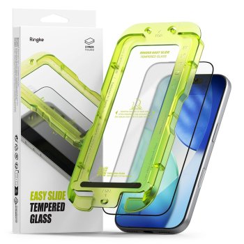 Apsauginis stiklas Ringke Easy Slide iPhone 17 Pro (2 vnt.), juodas
