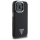 Guess Grained Triangle MagSafe dėklas iPhone 16 Pro Max telefonui, juodas
