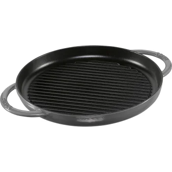 Ketaus grilio keptuvė Staub 30 cm, skirta indukcijai, pilka