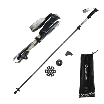 Qunature šiaurietiško ėjimo lazda iš aliuminio 110-130 cm, ruda