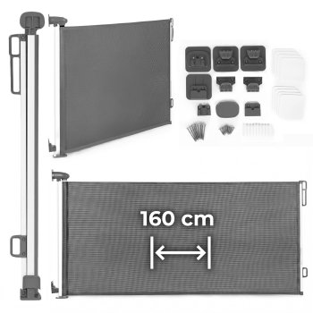 ECOTOYS susukamas apsauginis vartelis laiptams ir durims, 160 cm, pilkas