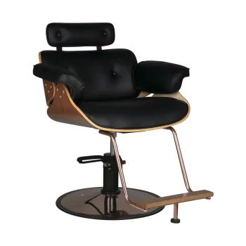 Gabbiano Florencja Hairdressing Chair, Black/Walnut
