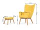 Sofotel Norse Wingback fotelis su pufu, geltonas