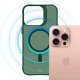 „3mk Smoke MagCase“ dėklas „iPhone 16 Pro Max“, žalias pusiau skaidrus