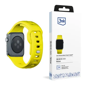 3mk silikoninis dirželis Apple Watch 38 / 40 / 41 mm, geltonas