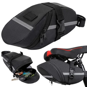 Waterproof Bicycle Saddle Bag, Black