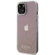 Guess iPhone 15 dėklas IML Faceted Mirror Disco Iridescent, rožinis