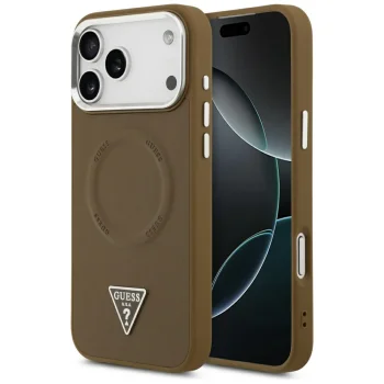 Guess Triangle Logo MagSafe Phone Case Cover iPhone 17 Pro - brown