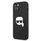 Karl Lagerfeld dėklas iPhone 13 mini su Ikonik Karl\'s Head logotipu, juodas