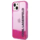 Karl Lagerfeld Liquid Glitter Elong dėklas, skirtas iPhone 14 Plus / 15 Plus, Rožinis