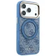 Guess Ring Stand 360 4G Classic Logo MagSafe dėklas iPhone 18 Pro / 17 Pro, mėlynas