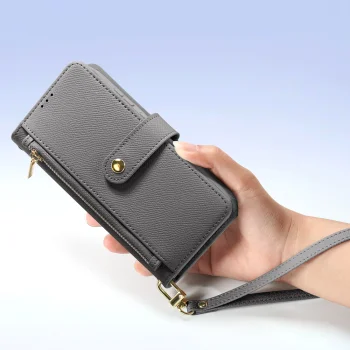 Dux Ducis Lawa Case with Magnetic Wallet for Samsung Galaxy S25+, Gray