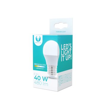 LED Bulb E27 G45 White 6W 4500K 480lm Forever Light