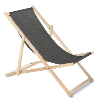 Greenblue GB183M Melange Classic Beech Wood Deck Chair, Black