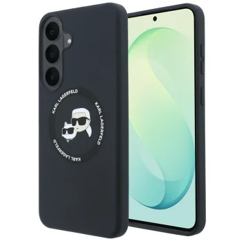 Karl Lagerfeld Silicone Karl&Choupette MagSafe dėklas Samsung Galaxy S26 FE, juodas
