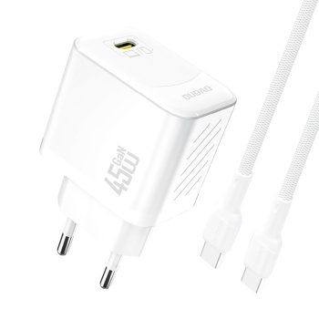 Dudao A28C 45W GaN įkroviklis su USB-C laidu, baltas
