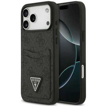 Guess 4G nauble Card Triange case for iPhone 18 Pro Max and 17 Pro Max, black