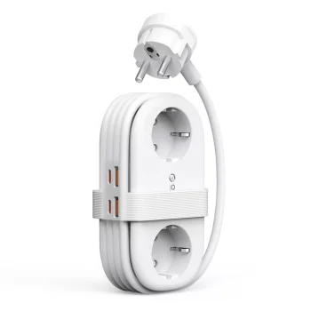 Orico AP3 65W GaN 6in1 Power Strip 2x AC + 2x USB-A + 2x USB-C - White