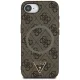 Guess 4G Ring Triangle Logo MagSafe dėklas iPhone 16e telefonui, rudas