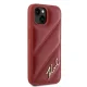 Karl Lagerfeld dėklas iPhone 15 / 14 / 13 Diagonal Quilted Script, raudonas