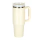 Termopuodelis su šiaudeliu ir rankena, 1200 ml, kreminės spalvos