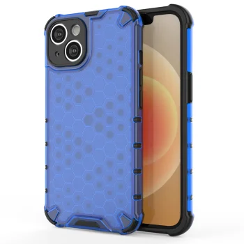 Honeycomb Hybrid Case for iPhone 14 Armored Cover, Blue