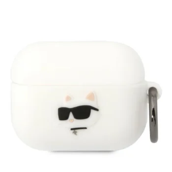Karl Lagerfeld KLAPRUNCHH AirPods Pro Case Silicone Choupette Head 3D, White
