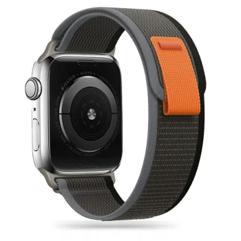 Tech-Protect nailoninis dirželis Apple Watch (42/44/45/49 mm), juodas ir oranžinis