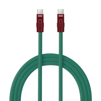 USB-C į USB-C laidas Newell, 100 W, 2 m, silikoninis, žalias / bordo