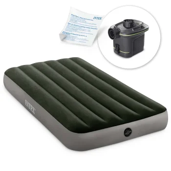 Intex 64777 Airbed with Electric Pump, 191x99x25 cm, Green