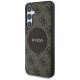 Guess 4G Round Patch Classic Logo MagSafe dėklas Samsung Galaxy S25 Plus, rudas
