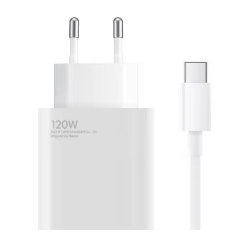 Sieninis įkroviklis Xiaomi BHR9462EU 120W 6A su USB-C laidu, baltas