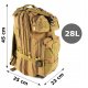 Karinio stiliaus taktinė kuprinė, 28 L
