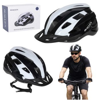 Ikonka Rallex Bicycle Helmet, Size L (58-62 cm), Black/White