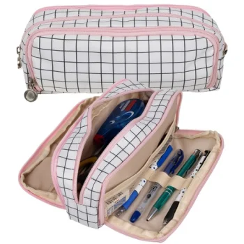 Maaleo Triple Fold-Out Pencil Case, Checkered