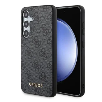 Guess Samsung Galaxy S24 dėklas 4G Metal Gold Logo, juodas