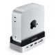 Orico MiniDock 10-in-1 doko stotelė su M.2 SSD lizdu Mac mini 2024 kompiuteriui, sidabrinė