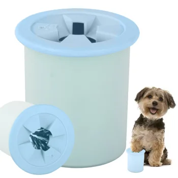 Silicone Dog Paw Cleaner Cup for Dogs and Cats, Size S, Blue