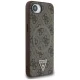 Guess 4G Ring Triangle Logo MagSafe dėklas iPhone 16e telefonui, rudas