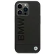 BMW Leather Stamp dėklas, skirtas iPhone 14 Pro Max, juodas