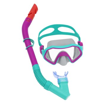 Bestway 24025-03 Snorkel Set (Mask + Snorkel), Purple/Turquoise