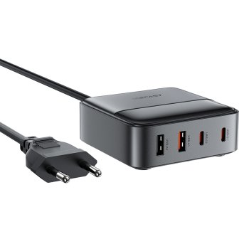 Acefast Z6 GaN stalinis įkroviklis 2x USB-A / 2x USB-C PD 65W, juodas