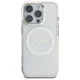 Guess IML Metal Colored Circle MagSafe dėklas iPhone 16 Pro, baltas