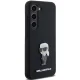 Karl Lagerfeld Samsung Galaxy S24 dėklas Silicone Ikonik Metal Pin, juodas