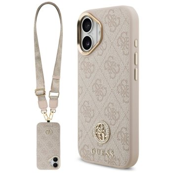 Guess 4G Strass Logo & Big Strap MagSafe dėklas iPhone 17, rožinis