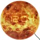 Mars sieninis laikrodis su LED ekranu, 32 cm, oranžinis