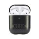 Audi Leather Big Logo dėklas, skirtas AirPods 1 / 2, juodas